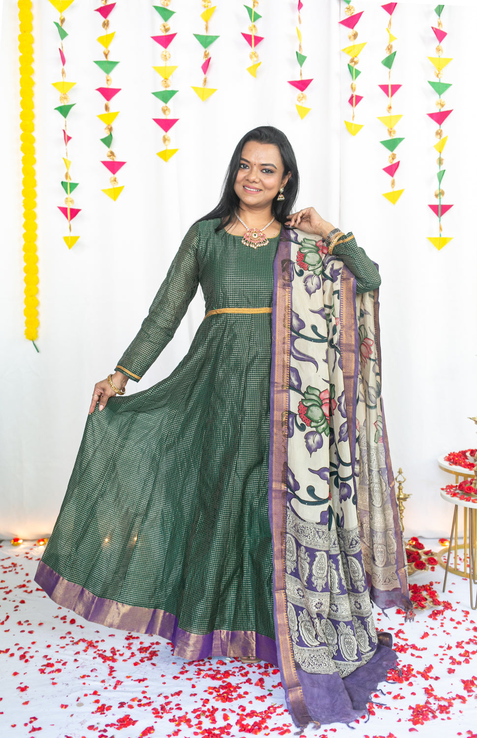 Pachaikili Maternity Feeding Anarkali And Dupatta