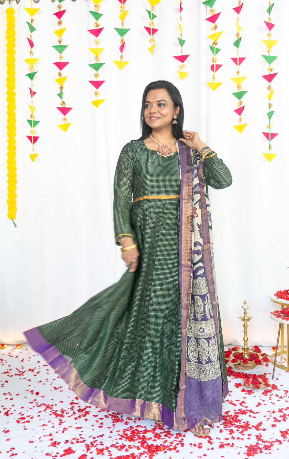 Pachaikili Maternity Feeding Anarkali And Dupatta