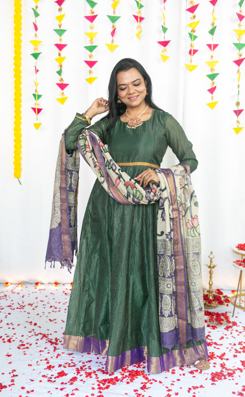 Pachaikili Maternity Feeding Anarkali And Dupatta