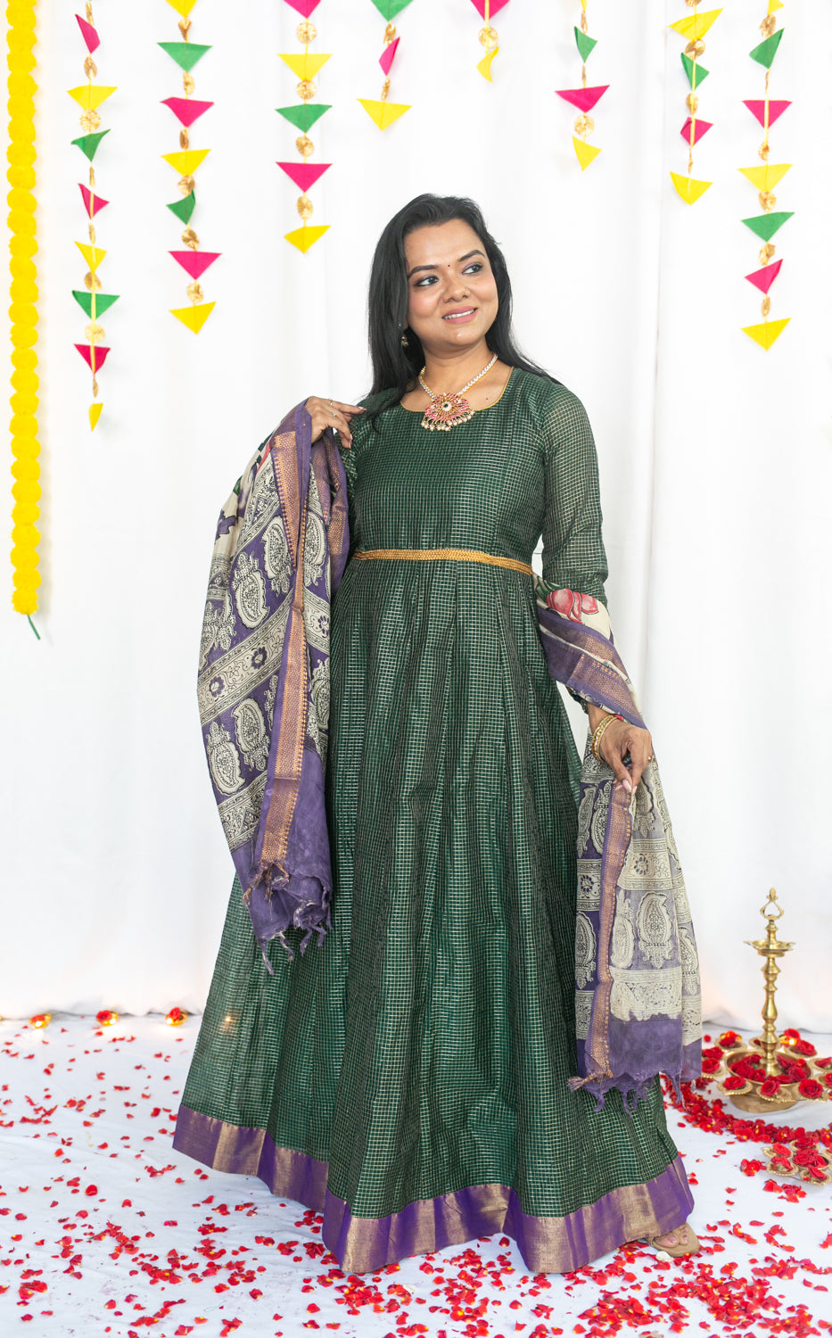 Pachaikili Maternity Feeding Anarkali And Dupatta