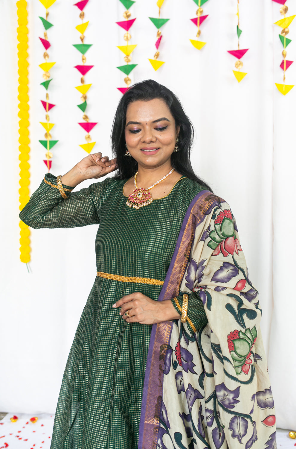 Pachaikili Maternity Feeding Anarkali And Dupatta