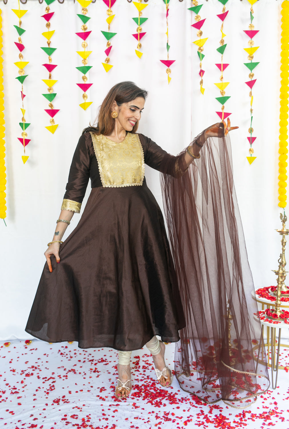 Moongil Maternity Feeding Anarkali Set