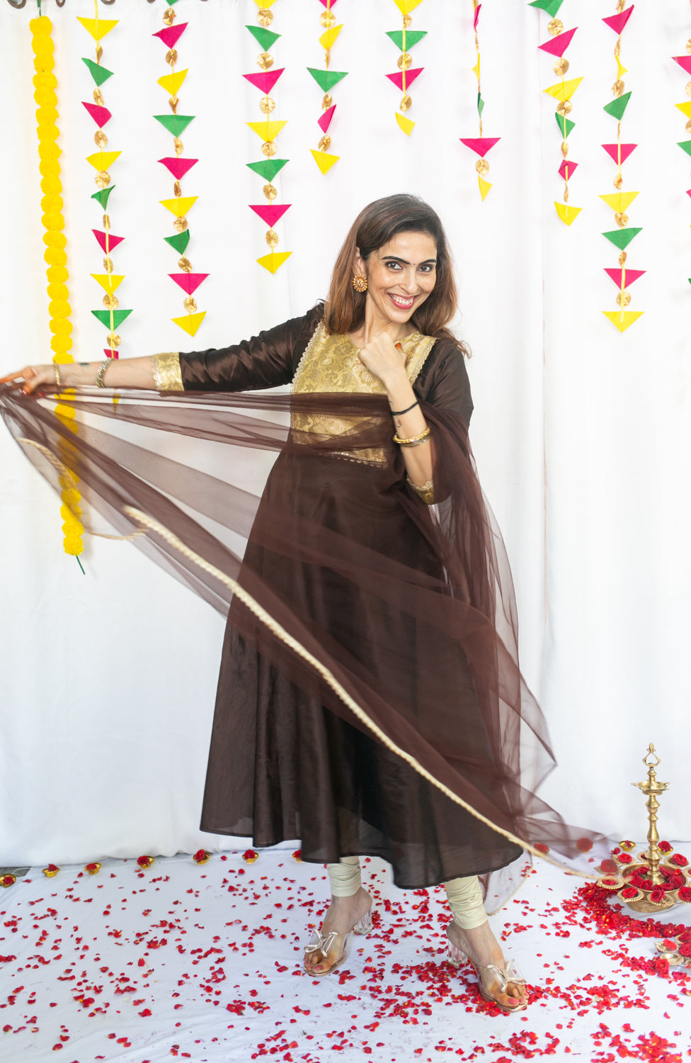 Moongil Maternity Feeding Anarkali Set