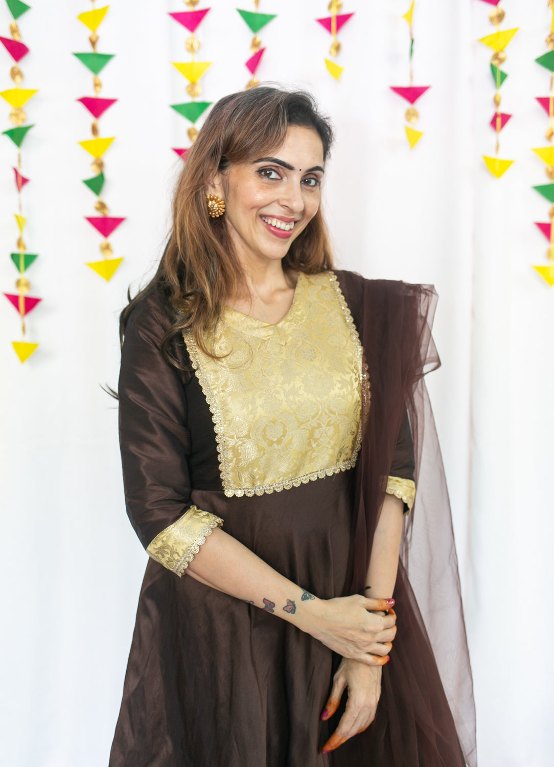 Moongil Maternity Feeding Anarkali Set