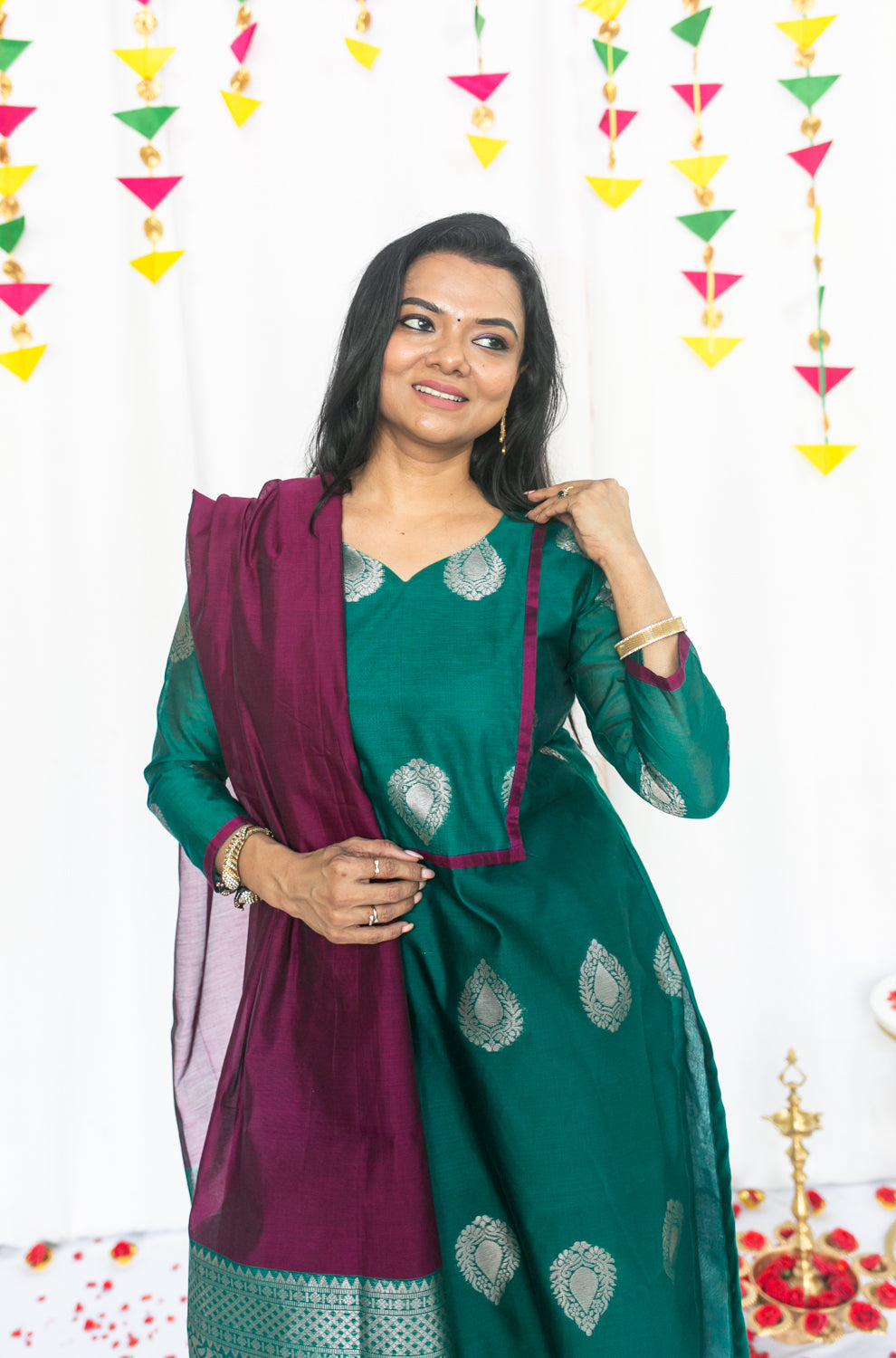 Mayil Iragu Maternity Feeding salwar Set