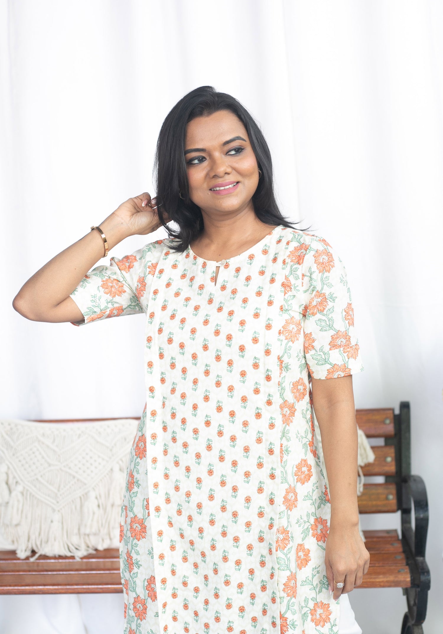 Orange Buds Maternity Feeding Kurta