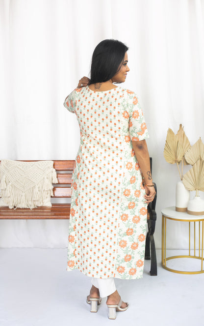 Orange Buds Maternity Feeding Kurta