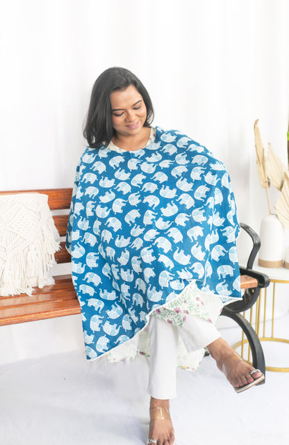 Blue Elephant Feeding Apron