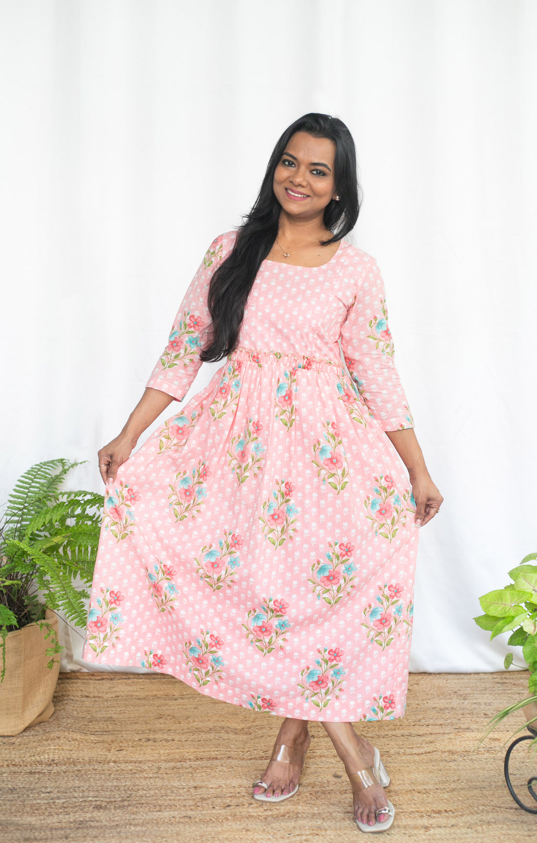 Peaching Maternity Feeding Dress