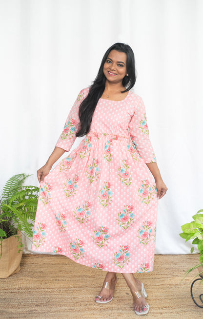 Peaching Maternity Feeding Dress