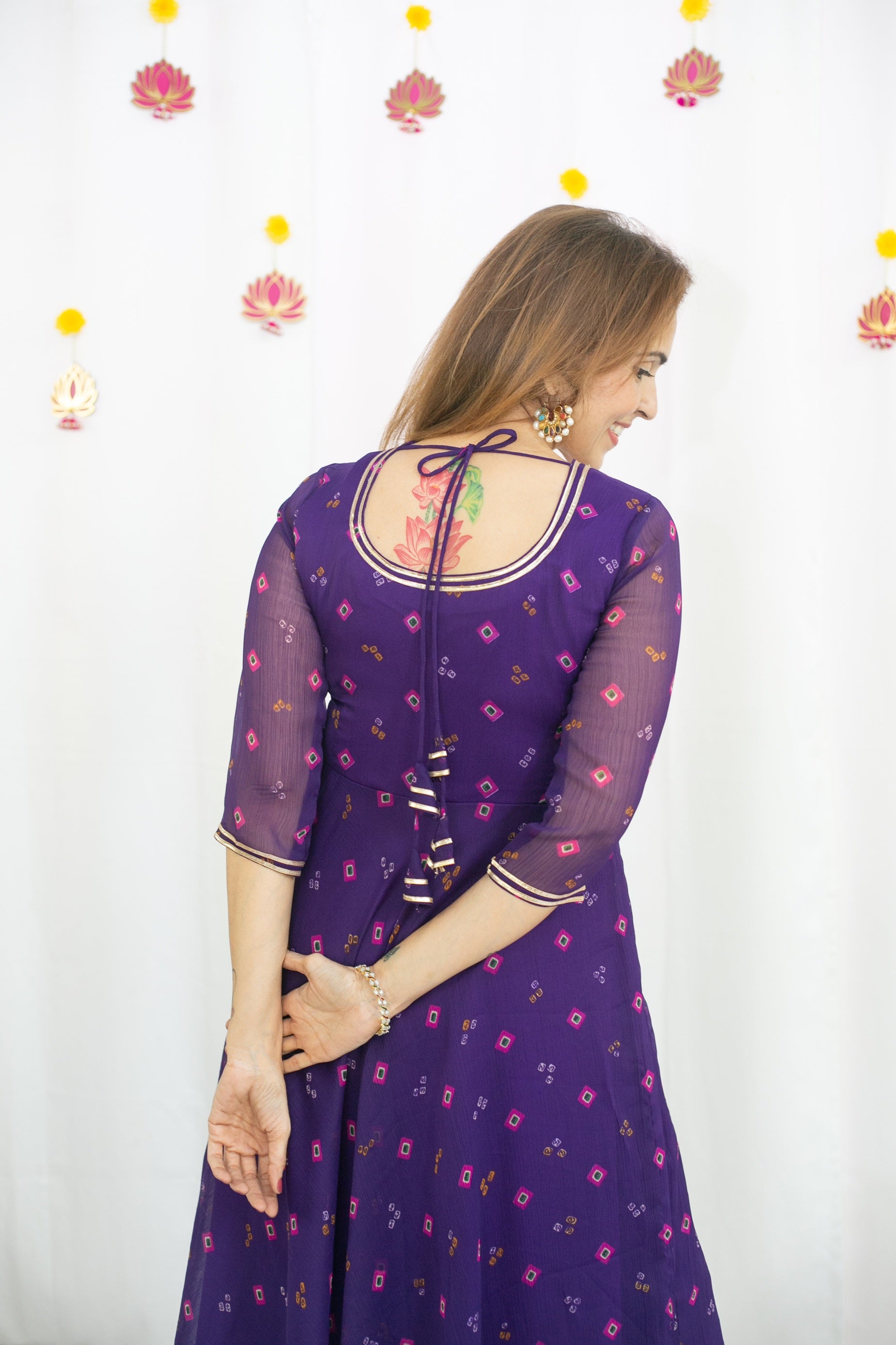 Bandhini Royal Maternity Feeding Anarkali set