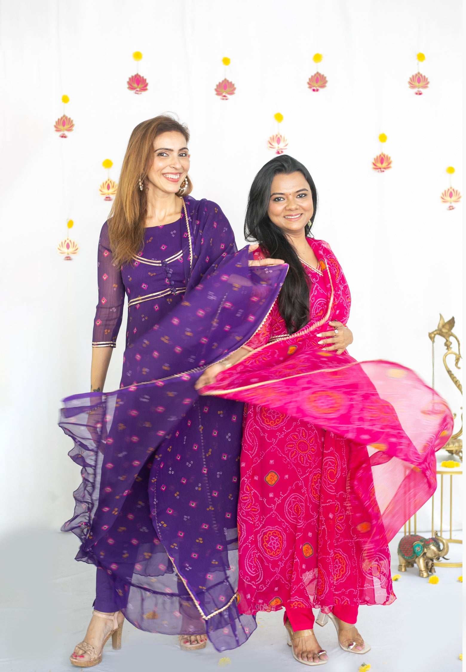 Bandhini Royal Maternity Feeding Anarkali set