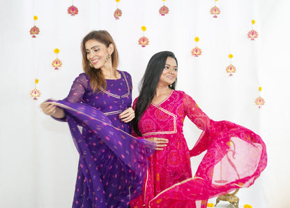 Bandhini Royal Maternity Feeding Anarkali set