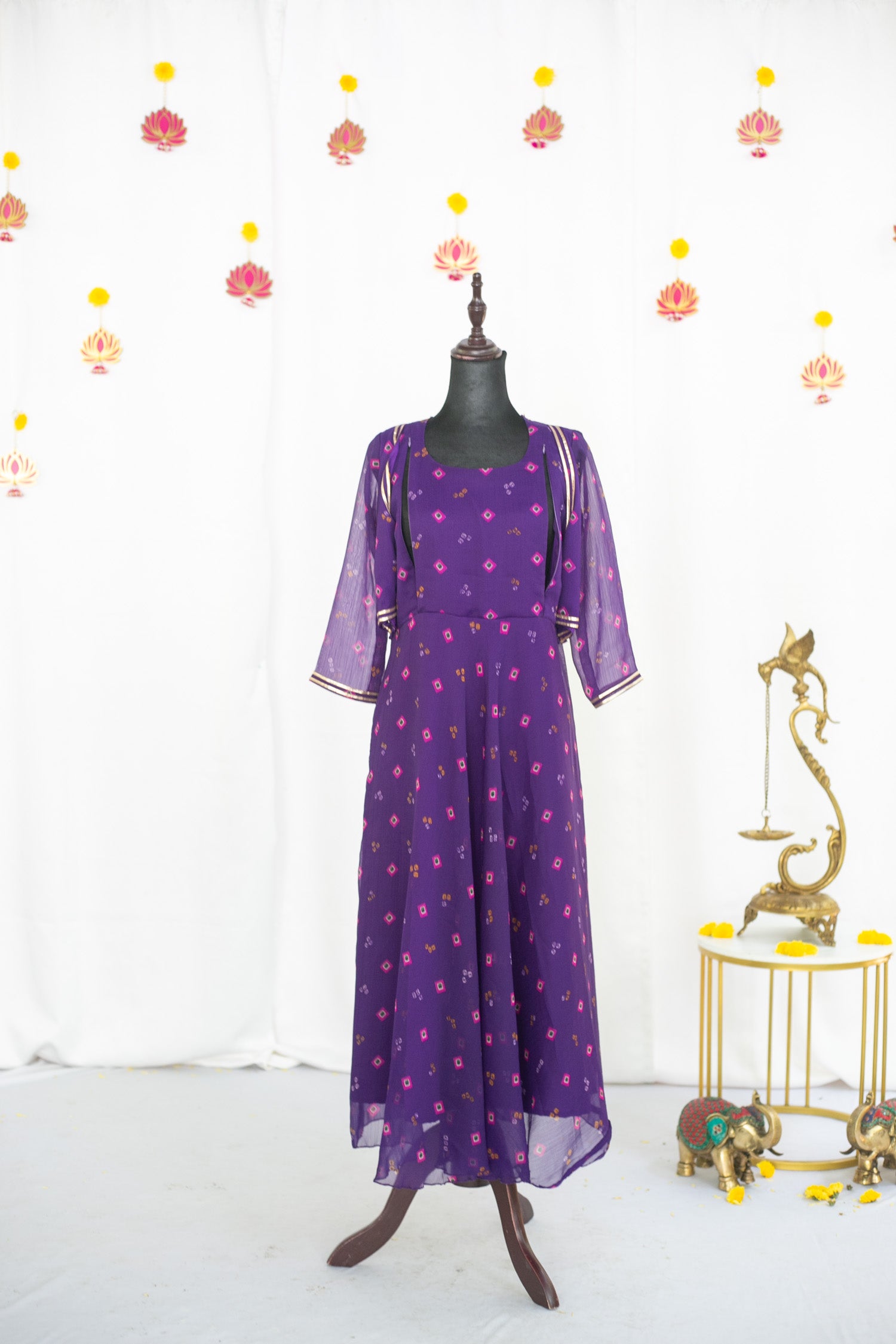 Bandhini Royal Maternity Feeding Anarkali set