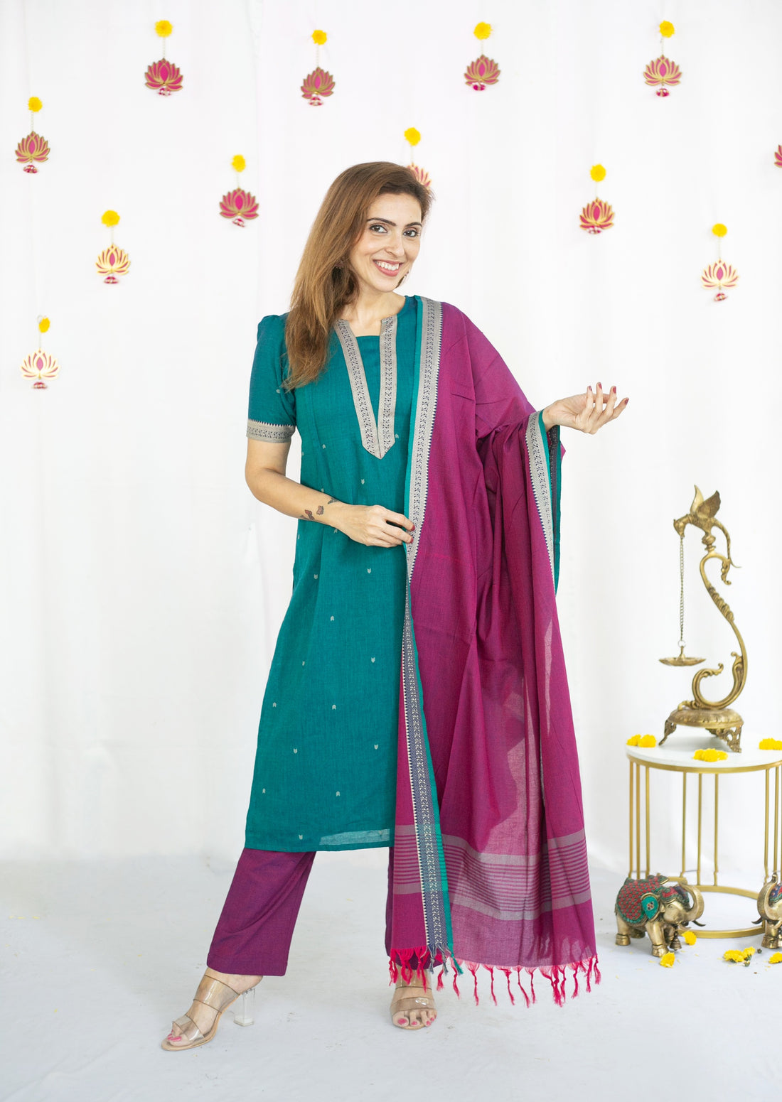 Turquoise Gem Maternity Feeding Salwar Kameez