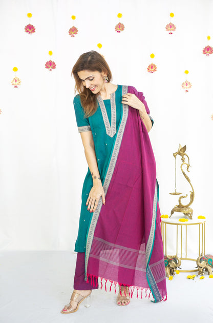 Turquoise Gem Maternity Feeding Salwar Kameez