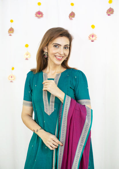 Turquoise Gem Maternity Feeding Salwar Kameez