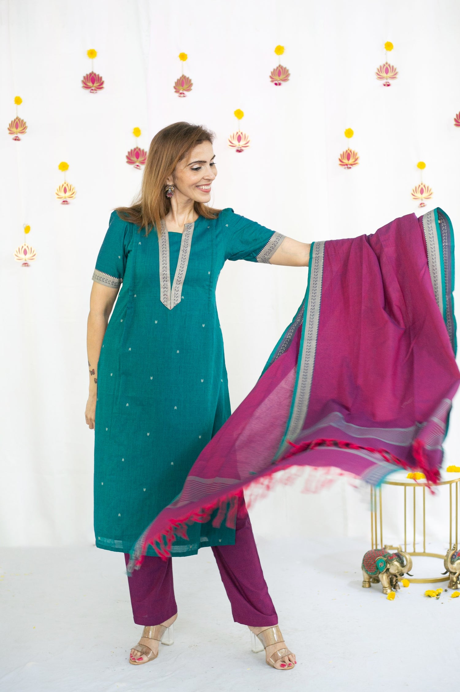 Turquoise Gem Maternity Feeding Salwar Kameez
