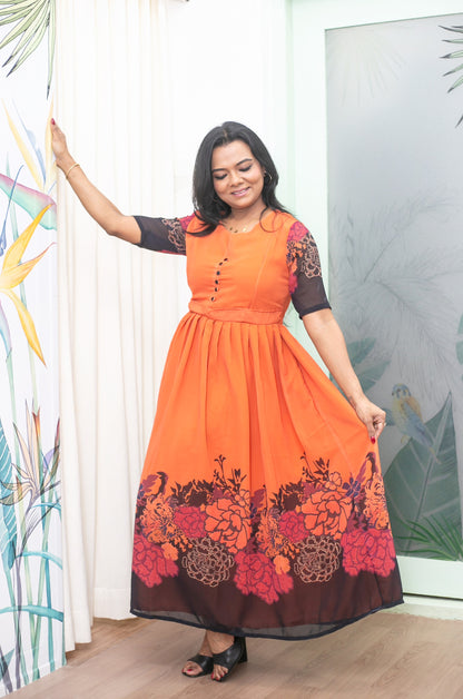 Coral Maternity Feeding Dress