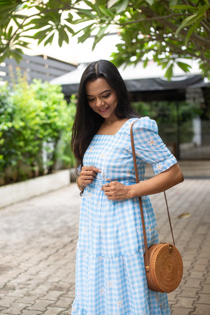 Blooming Sky Maternity Feeding Dress