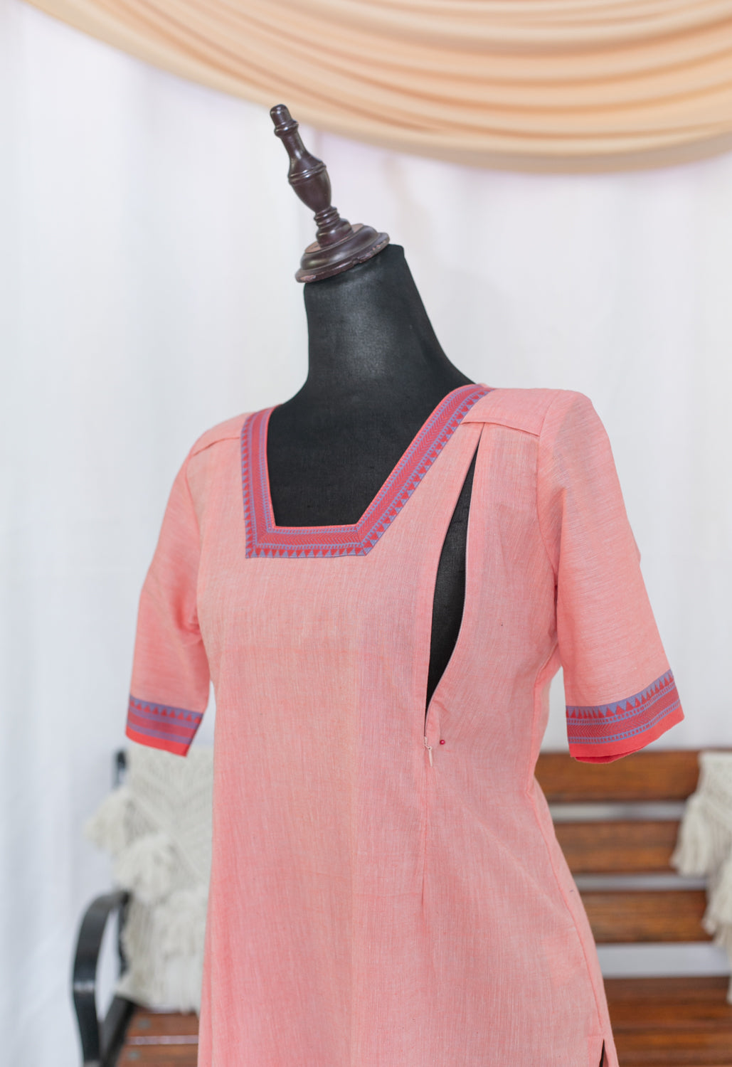Peach Ice Maternity Feeding Salwar