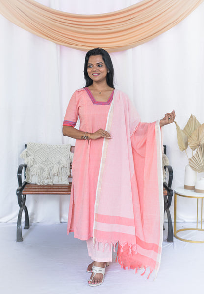 Peach Ice Maternity Feeding Salwar