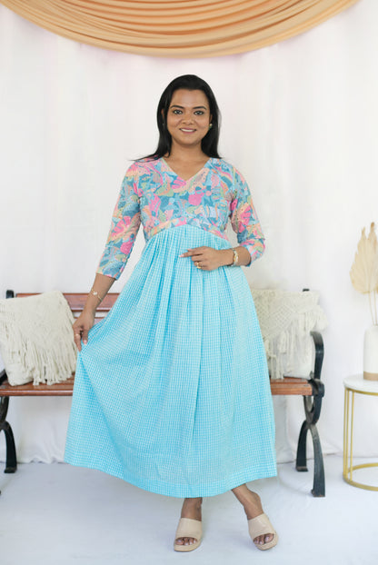 Sea Bloom Maternity Feeding Dress