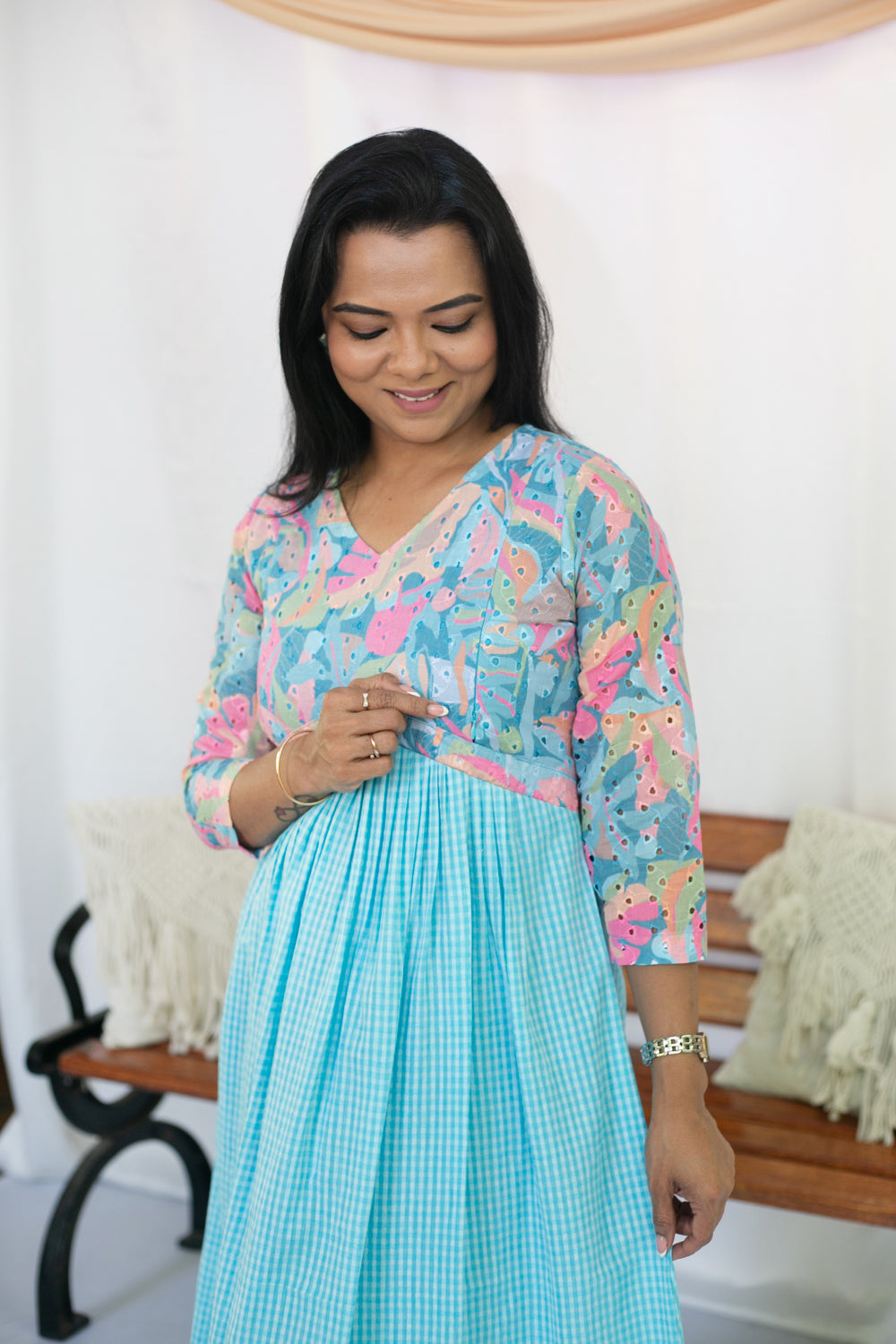 Sea Bloom Maternity Feeding Dress