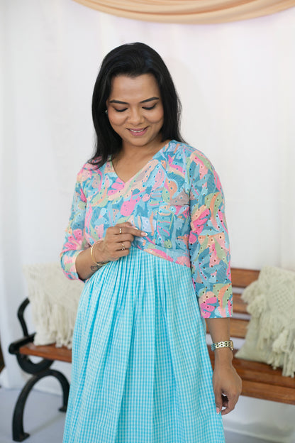 Sea Bloom Maternity Feeding Dress