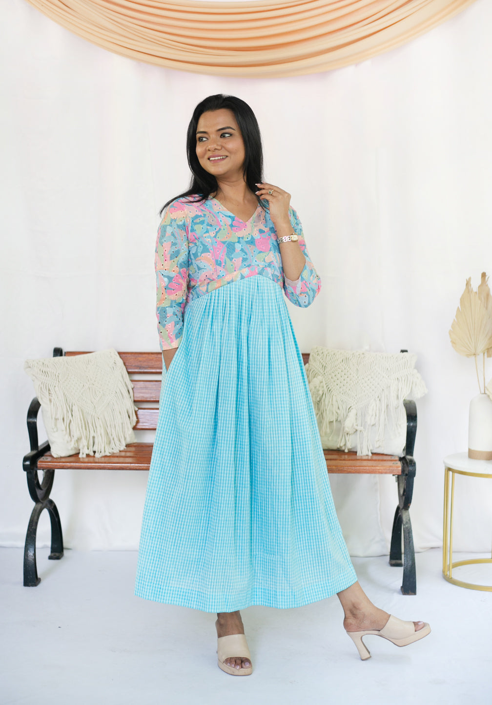 Sea Bloom Maternity Feeding Dress
