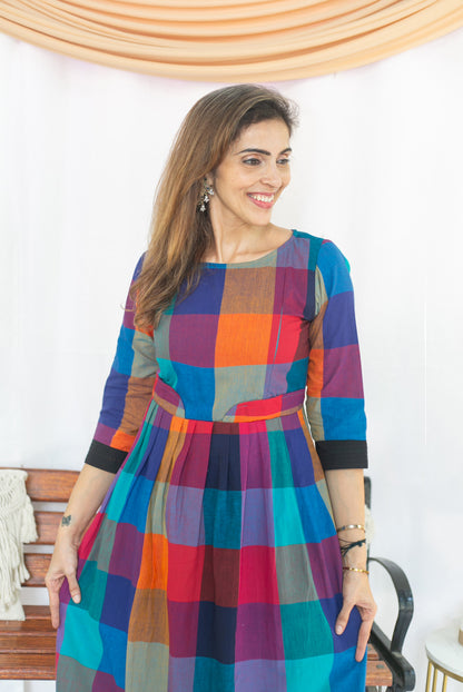 Madras Coffee Maternity Feeding Dress