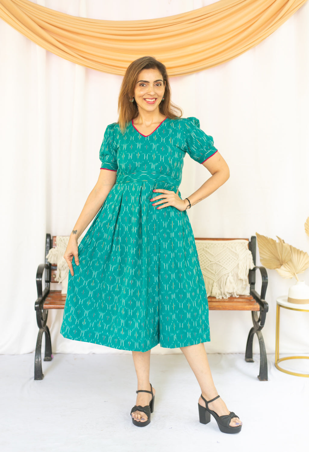 Turquoise Sea Maternity Feeding Dress