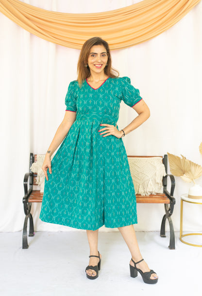 Turquoise Sea Maternity Feeding Dress