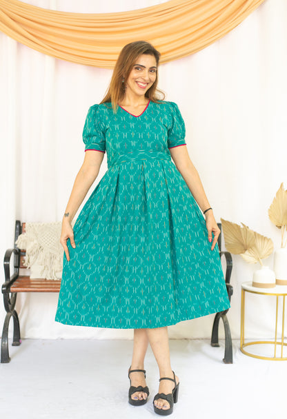 Turquoise Sea Maternity Feeding Dress