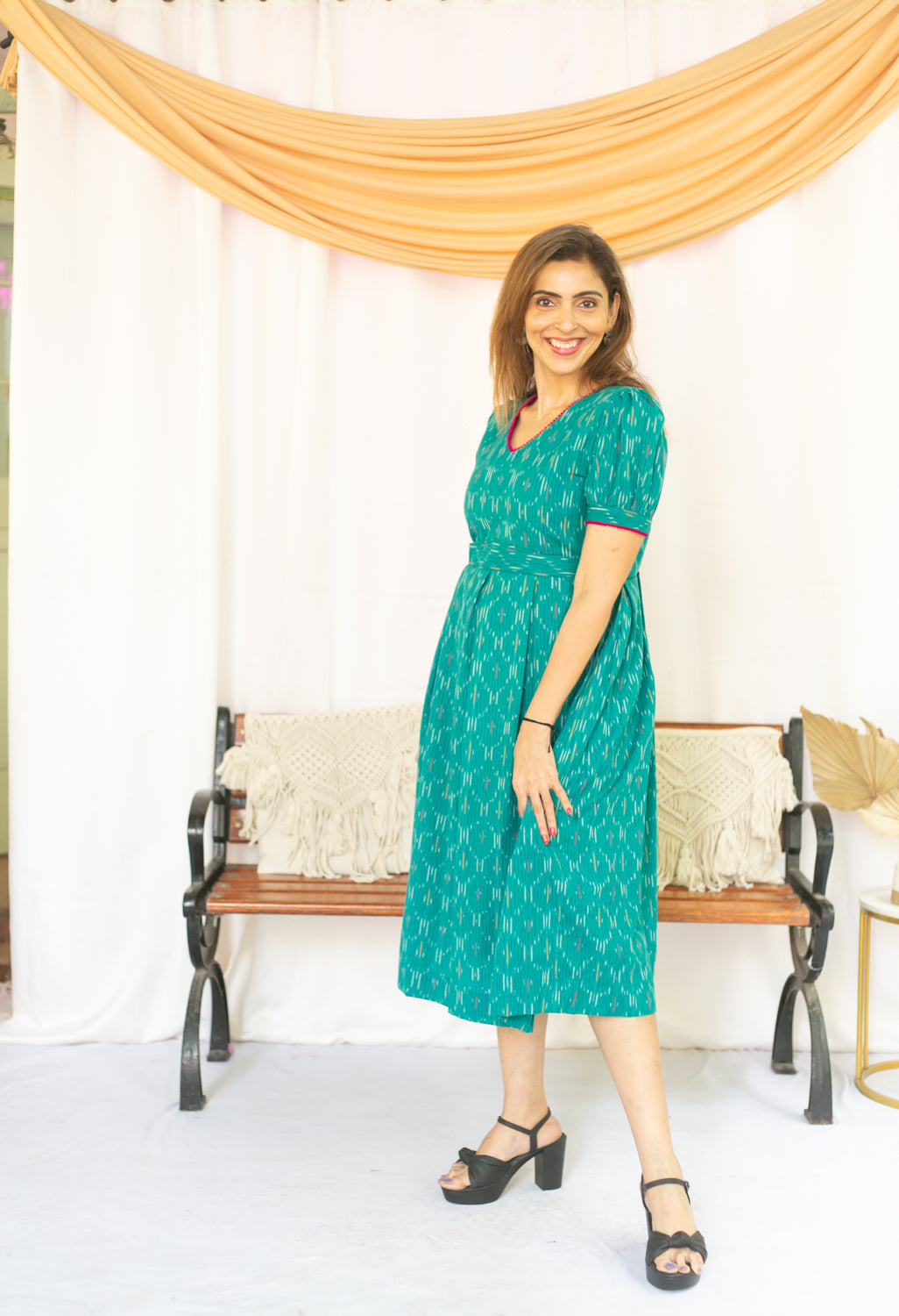 Turquoise Sea Maternity Feeding Dress