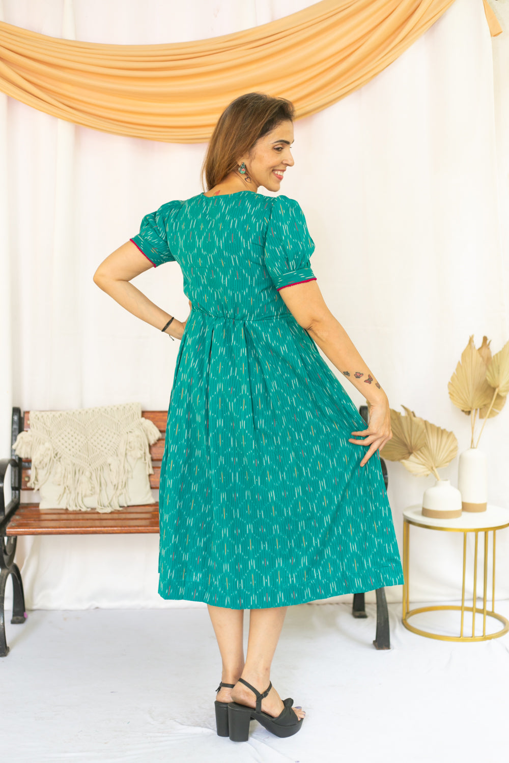 Turquoise Sea Maternity Feeding Dress