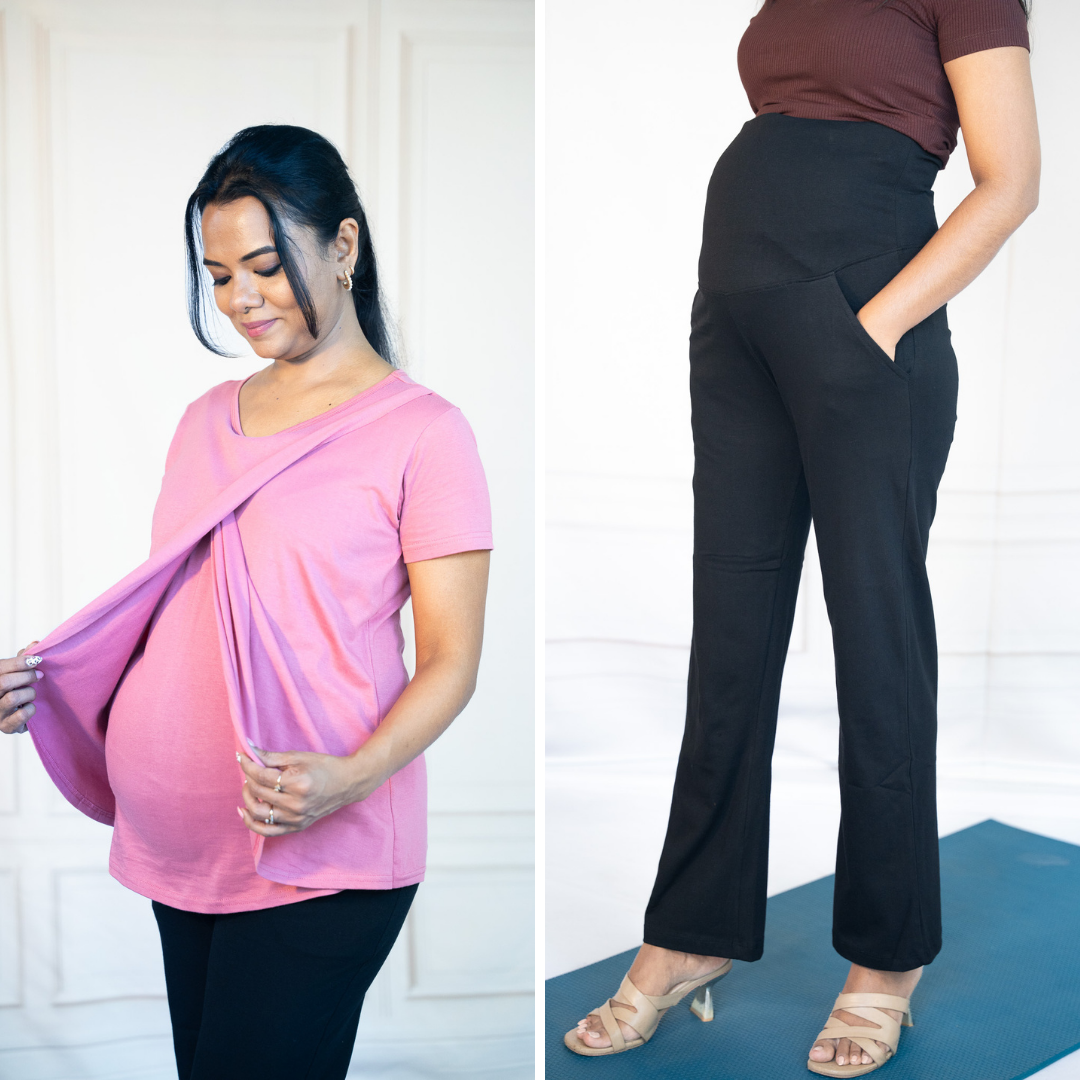 Zipless Feeding T-Shirt &amp; Active Me Staright Pant