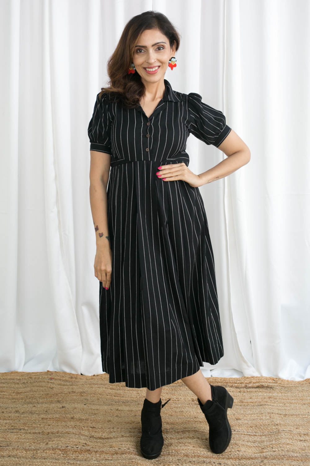 Black Coffee Maternity Feeding Dress