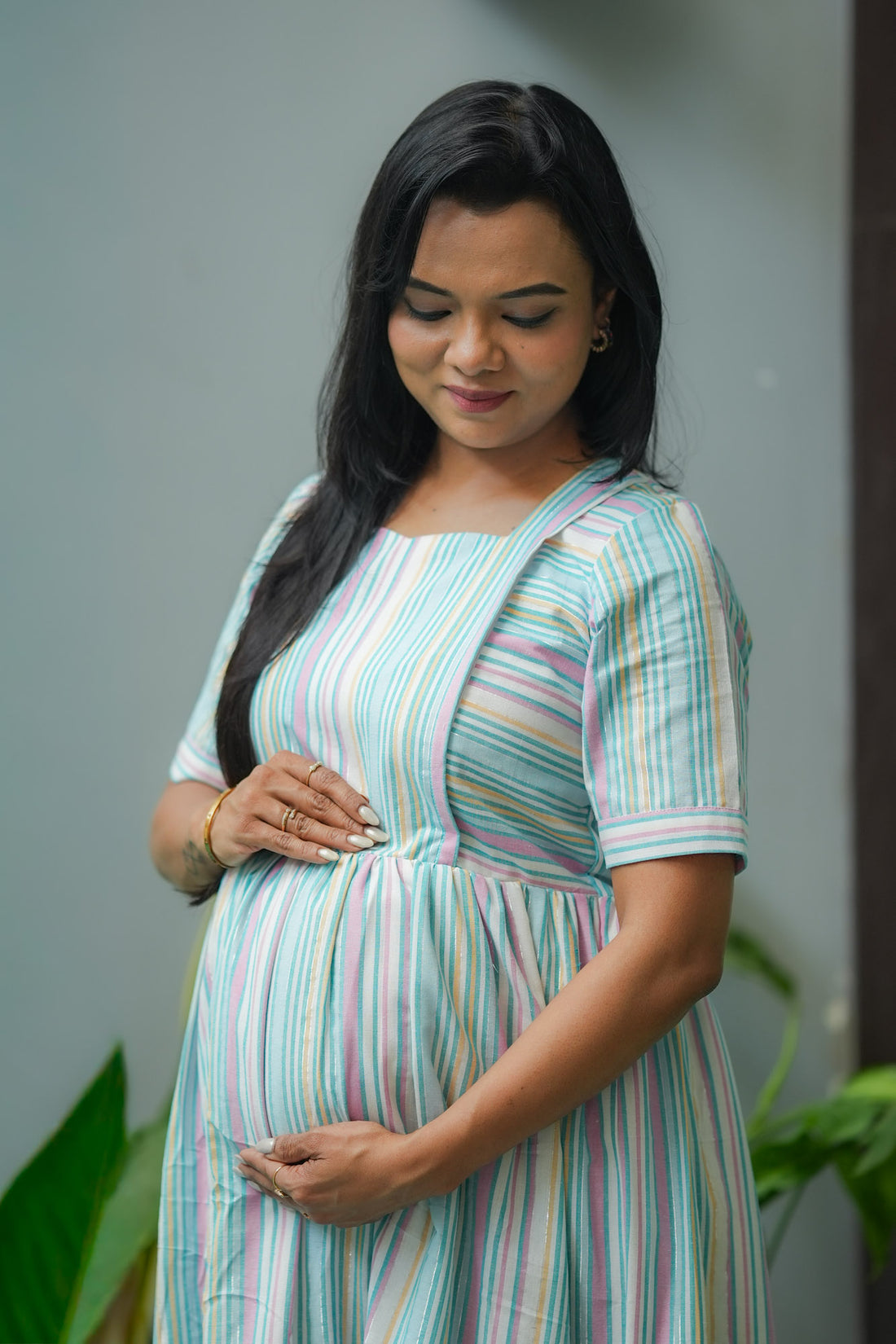Blue Sprinkles Maternity Feeding Dress
