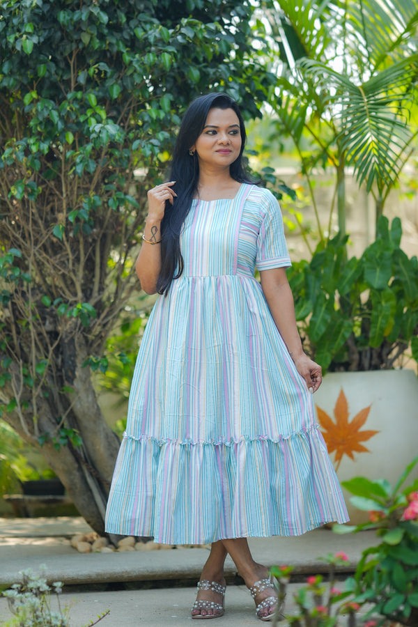 Blue Sprinkles Maternity Feeding Dress