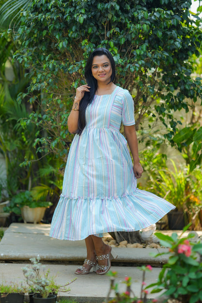Blue Sprinkles Maternity Feeding Dress