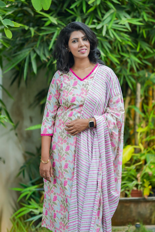 Pink Dream Maternity Feeding Salwar