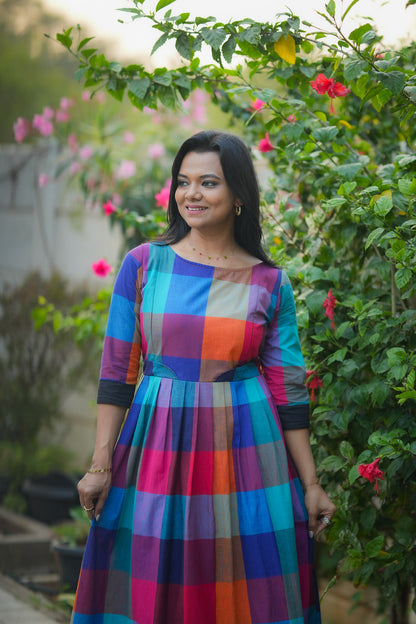 Madras Coffee Maternity Feeding Dress