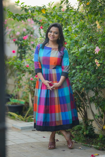 Madras Coffee Maternity Feeding Dress