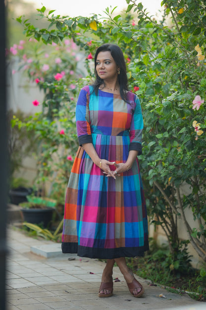 Madras Coffee Maternity Feeding Dress