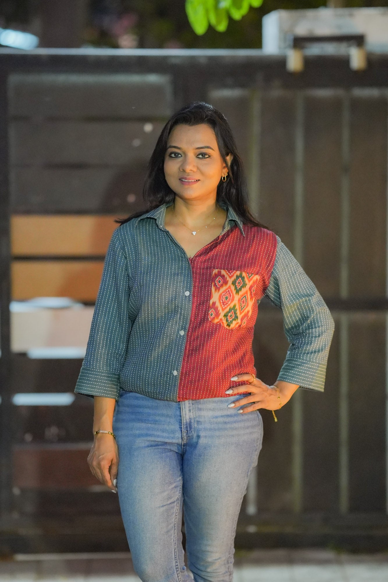 Teal and Spice Shirt (Non Maternity)