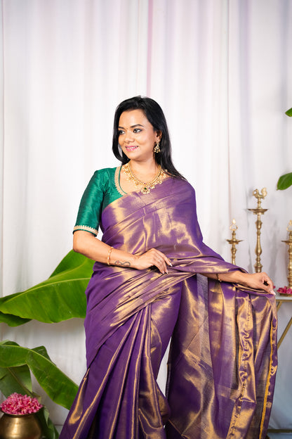 Diya - Purple Sapphire Saree - Without Blouse
