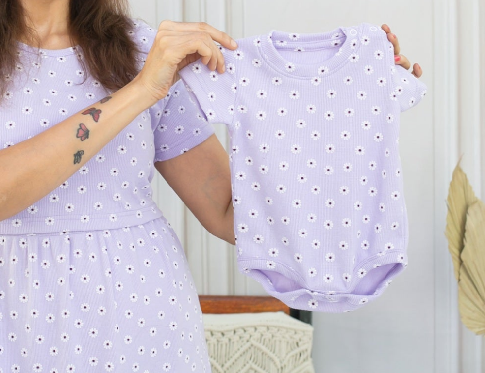 Baby onesie Misty lavender
