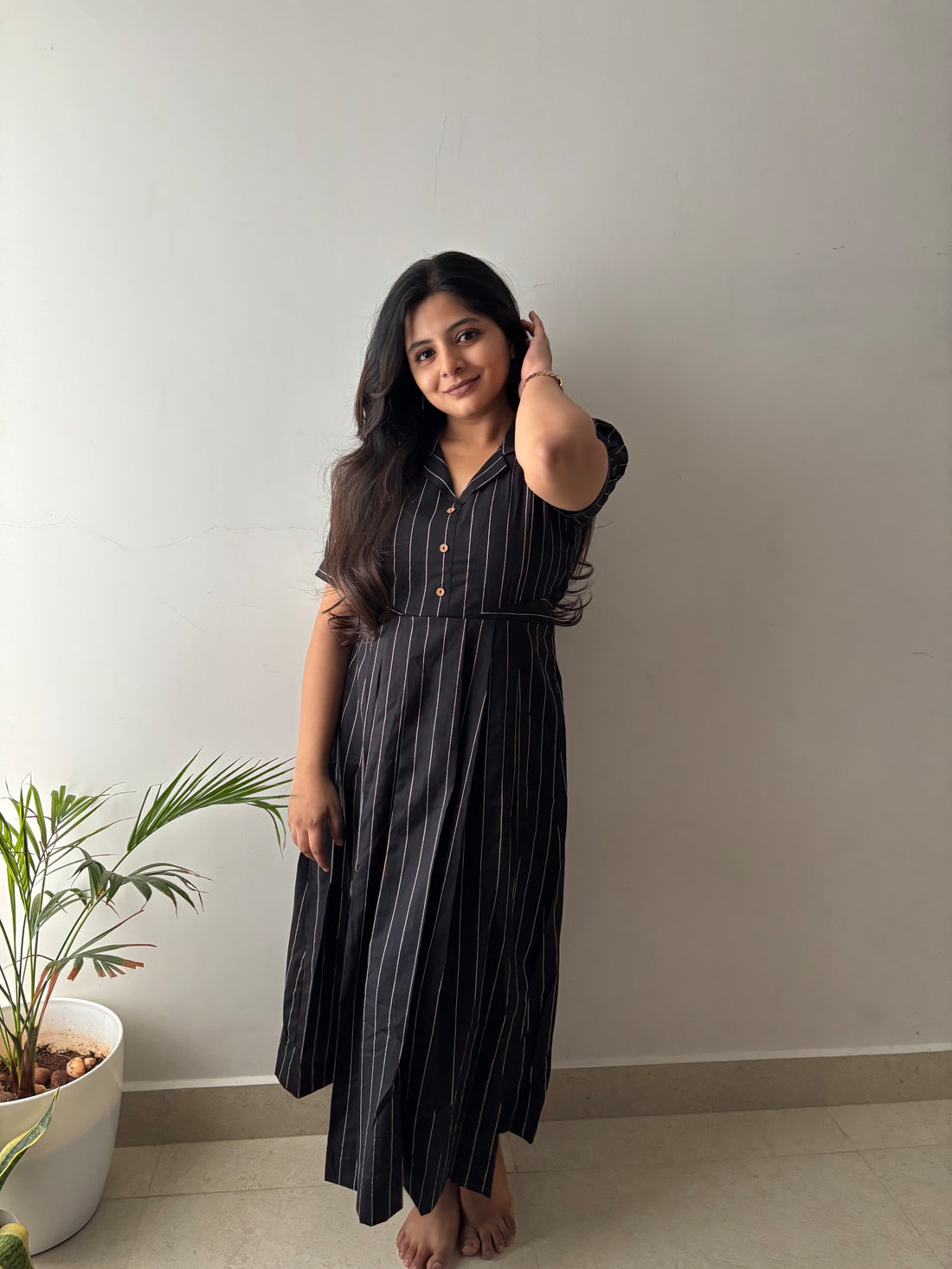 Black Coffee Maternity Feeding Dress
