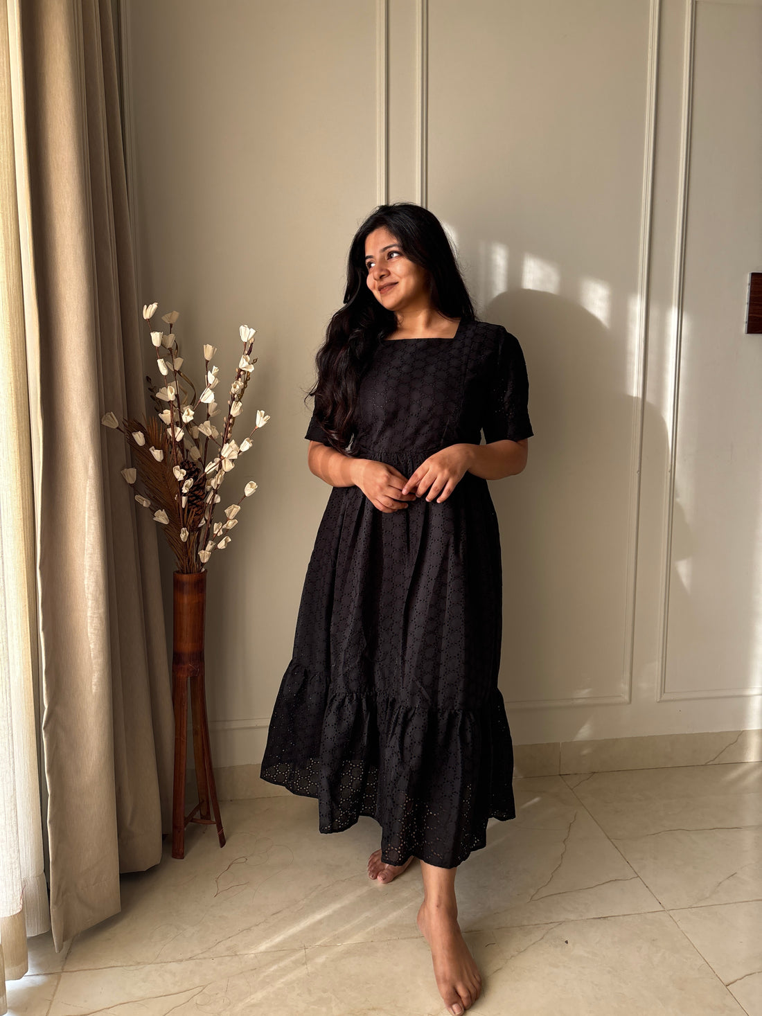 Black Beauty Maternity Feeding Dress